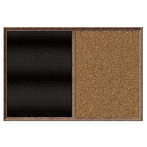 United Visual Products Enclosed Corkboard, 1 Door, 48"x36", 4" Fra, UV3423-SATIN-DBURGU UV3423-SATIN-DBURGU - main